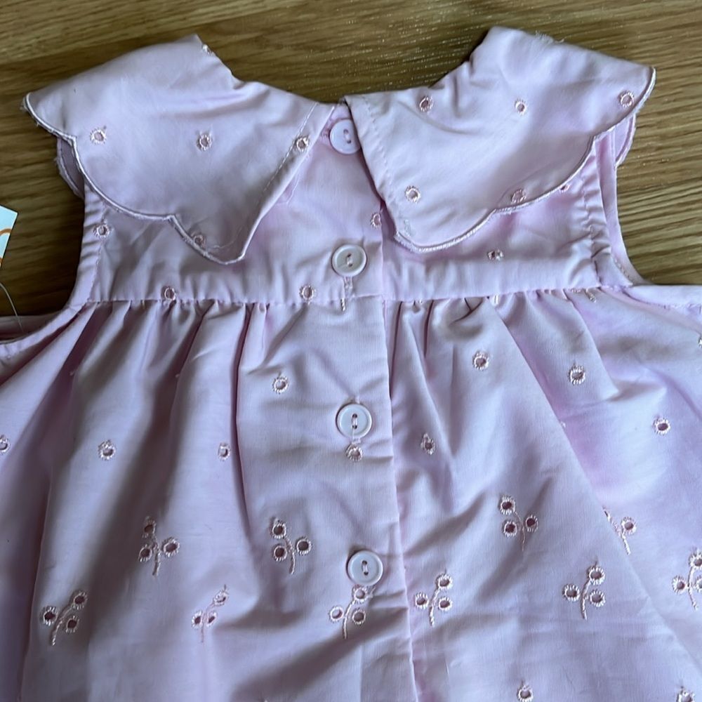 B.T. KIDS GIRLS SIZE 6/9 MONTHS PINK EYELET DRESS - Picture 5 of 6